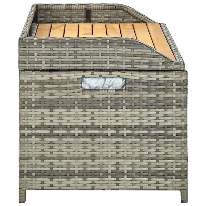 Sale 2026 Banc de rangement de jardin - BURKE - Banquette balcon - 120 cm - Résine tressée Gris BB621
