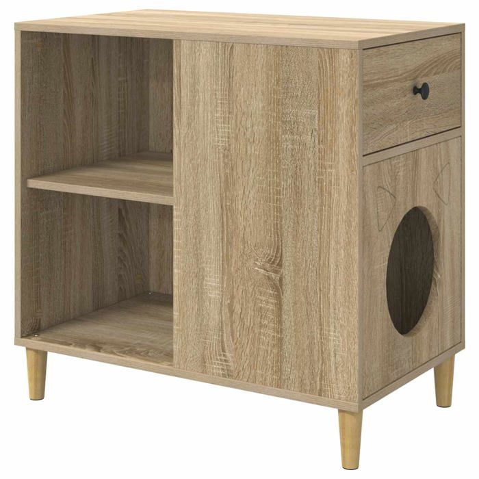 Niche pour chat moderne - vidaXL - Sonoma - Bois dingénierie - 72x42 5x70 cm - Durable - Pour intérieur Niche pour chat moderne - vidaXL - Sonoma - Bois dingénierie - 72x42 5x70 cm - Durable - Pour intérieur