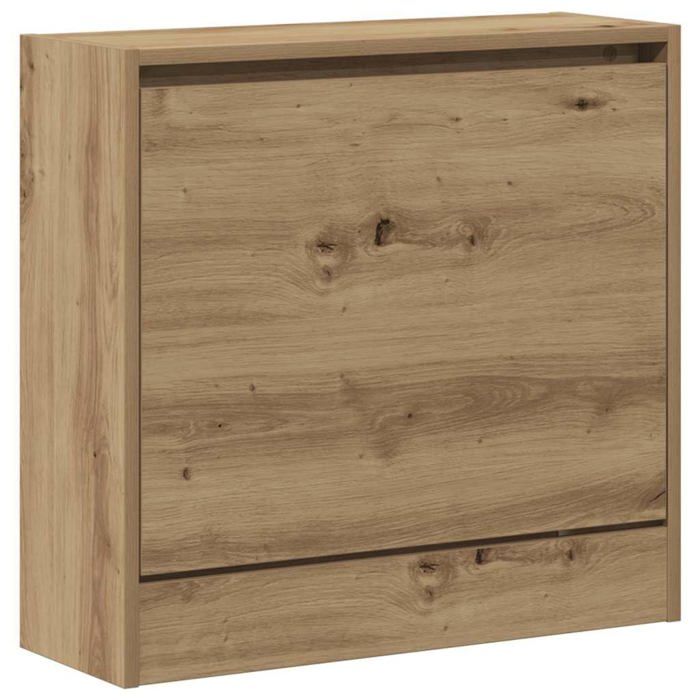 Armoire à chaussures moderne - vidaXL - 60x21x57 cm - Chêne artisanal - Bois MDF - 1 porte - Capacité plusieurs paires