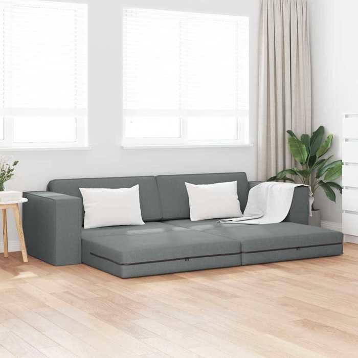 NEW 2026 Canapé moderne - Design ergonomique - pour salon --Lit 200cm Gris foncé tissu L2825