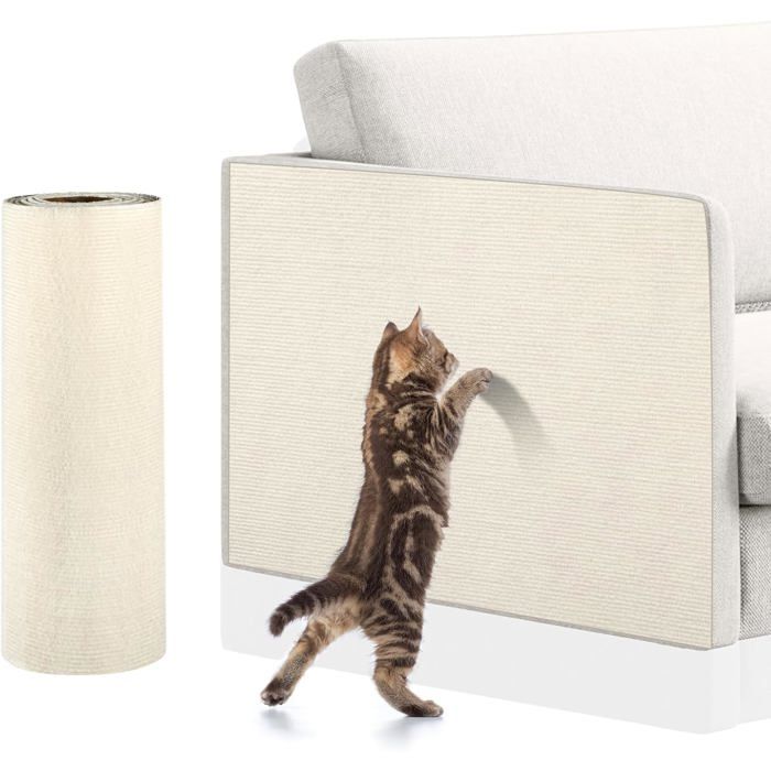 30 * 100cm Tapis Griffoir Chat Adhésif Tapis Griffoir Chat Autocollant Tapis Grattoir Self-Adhésif Grattoir Mural pour Canapé