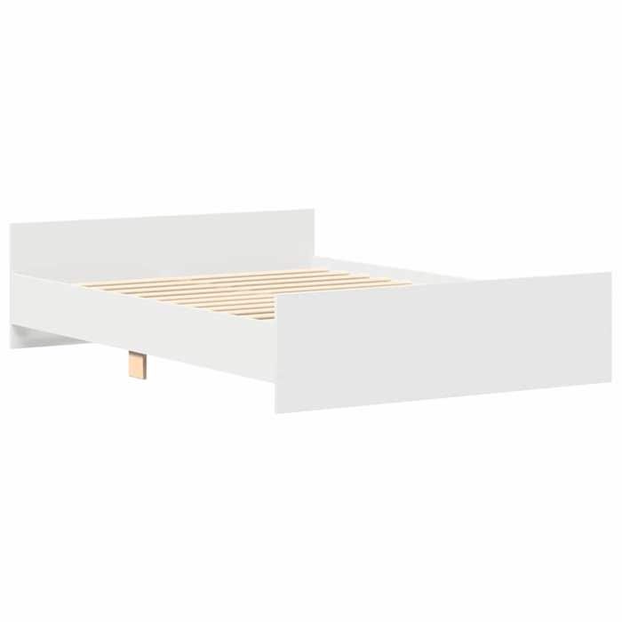 (En Promotion)Lit 2 PERSONNES 120x190cmCadre de lit Contemporain sans matelas blanc 120x190cm L998408