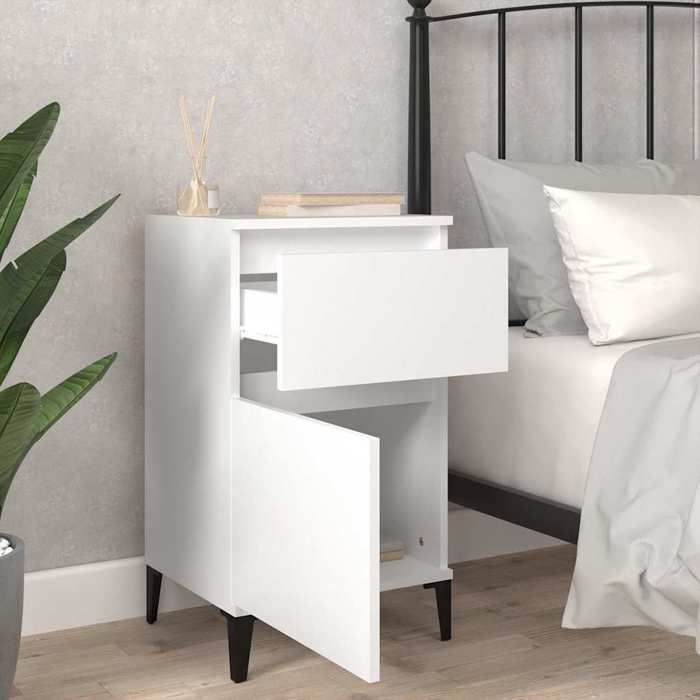 Table de lit - Blanc - Armoire de chevet - 1 PC - blanc 40x35x70 cm T3823