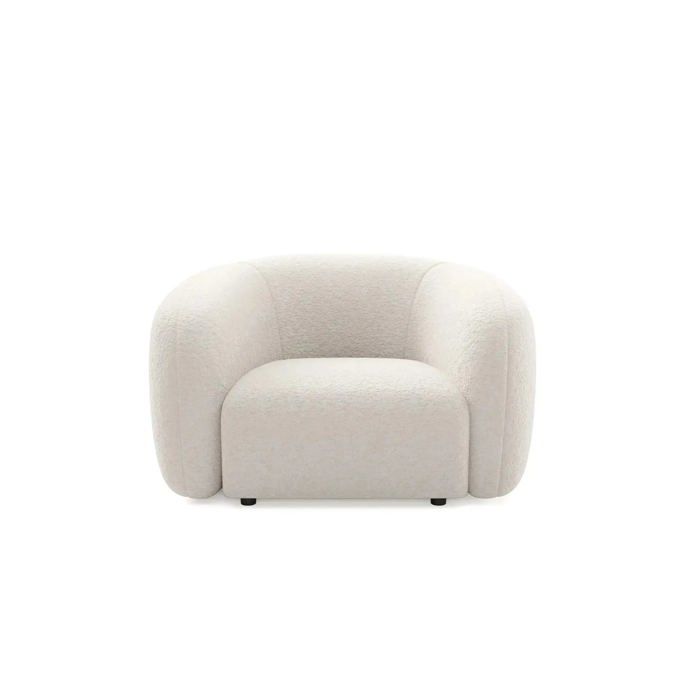 BAHIA - Fauteuil tissu bouclette - Beige BAHIA - Fauteuil tissu bouclette - Beige