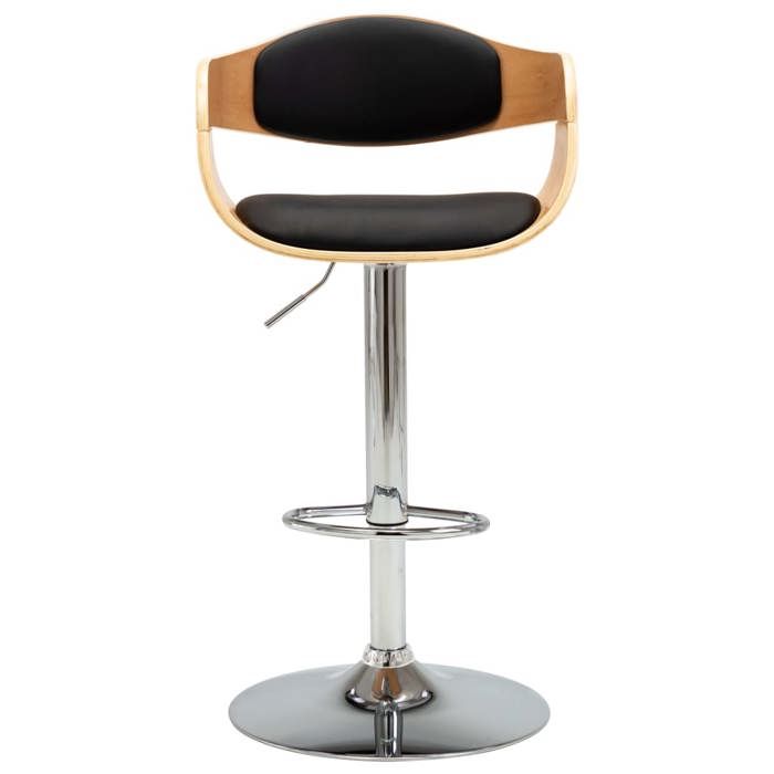 Tabourets Cuisine - Noir - 2 personnes - noir bois courbé et similicuir 49.5x50.5x(87 - 108) cm F2171