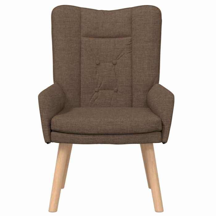 Chaise simple - Marron - Fauteuil SALON - Marron 63x67x94 cm Tissu et contreplaqué F8767