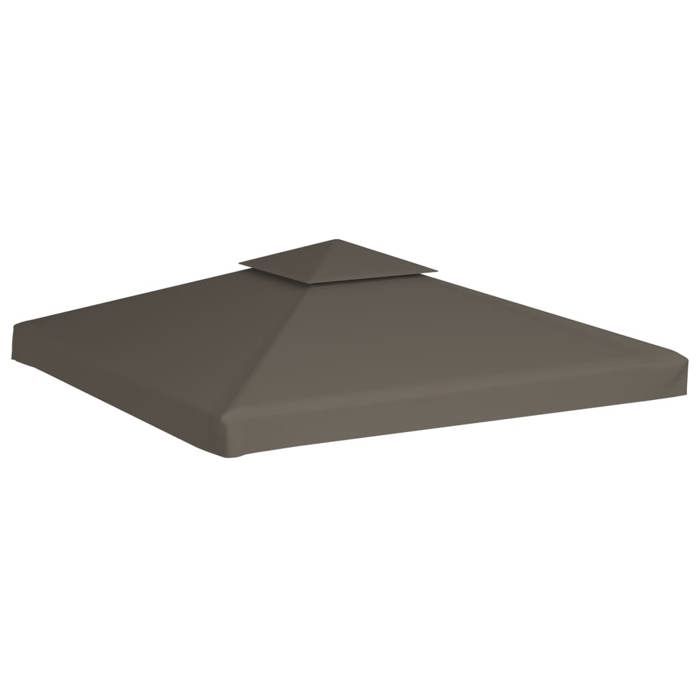 VIDAXL Toile supérieure de belvédère 2 niveaux 310 g/m² 3x3 m Taupe - (3x3 m) BONNE2127