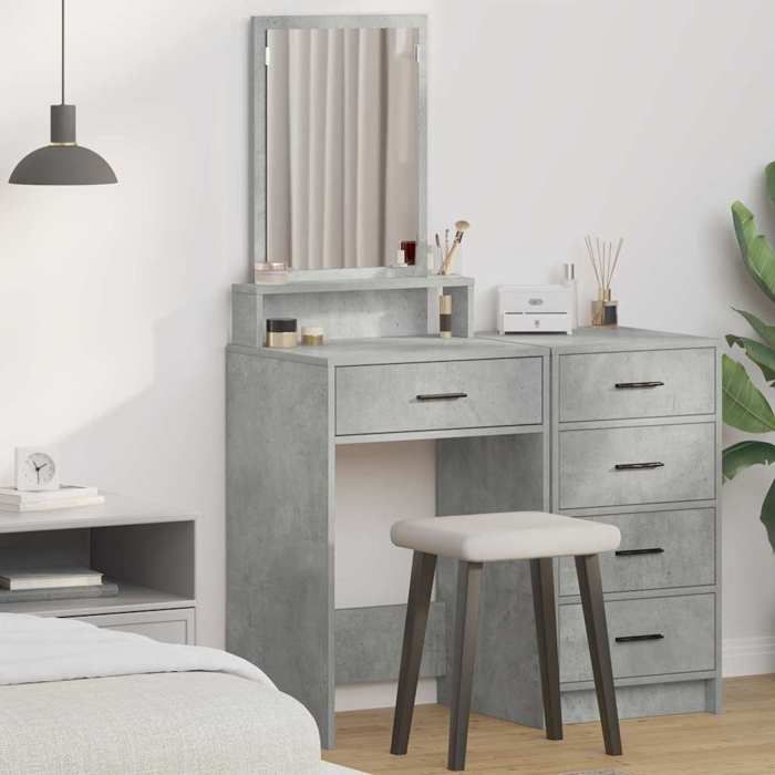 Coiffeuse cosmétiques - 1 PC - Pour femmes/filles - Gris béton 50x41x140 cm Bois dingénierie A11377
