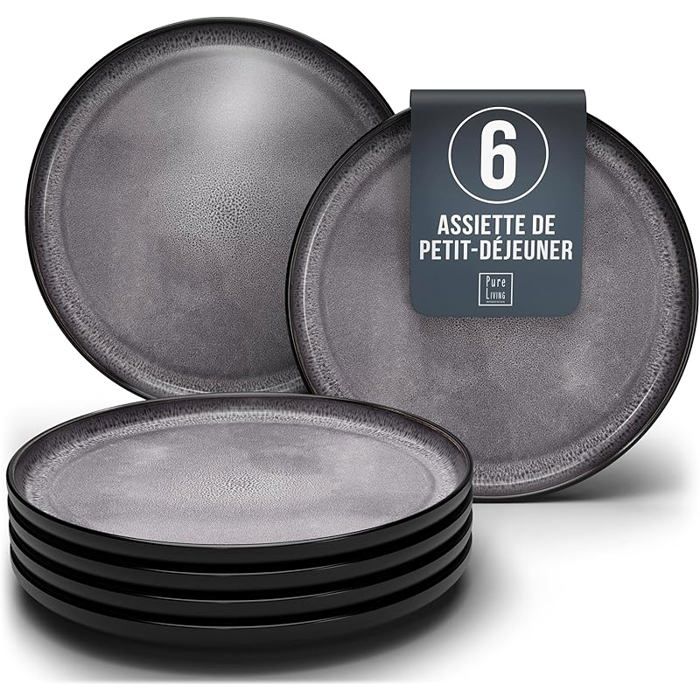 Ensemble de Vaisselle Service de Table 6 personnes - Assiettes Stylées en Grès Vaisselle  Petites assiettes (6x) SALADIER