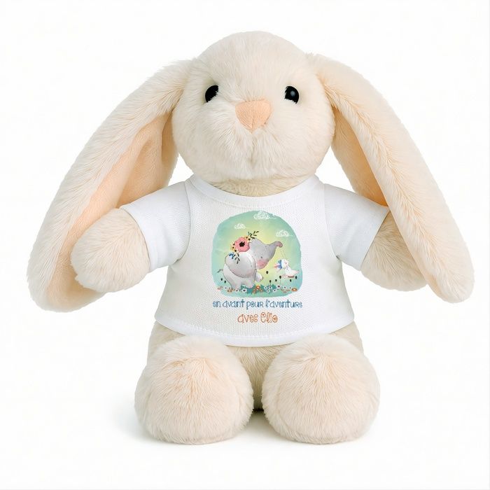 Planetee Peluche Lapin Bébé Doudou Aventure Eléphant Elio Cadeau Naissance Nouveau-Né Baby Shower