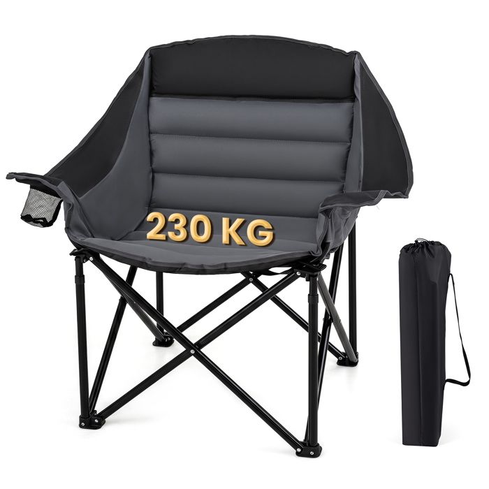 Chaise de Jardin Pliante COSTWAY Assise en Tissu Oxford Cadre en Métal Porte-gobelet Poche Fauteuil Camping Charge 230kg Noir Chaise de Jardin Pliante COSTWAY Assise en Tissu Oxford Cadre en Métal Porte-gobelet Poche Fauteuil Camping Charge 230kg Noir