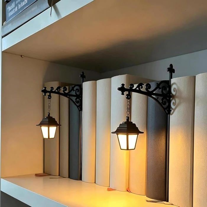 Lot De 2 Lanternes Décoratives Pour Bibliothèque En Métal Noir LAMPE DECORATIVE