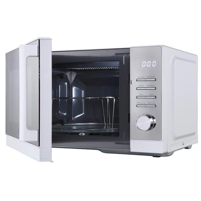 Four à micro-ondes avec gril blanc argenté - KOENIC - 23 l - 900 W micro-ondes - 1000 W gril - Affichage LED