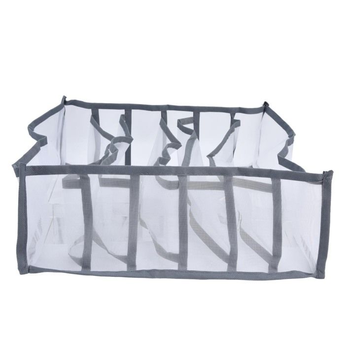 Boîte de rangement pliable en maille respirante à plusieurs compartiments pour sous-vêtements chaussettes soutiens-gorge et culott