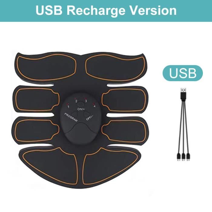 Ceinture Abdominale EMS - 10 Modes Et 30 Intensités - Rechargeable USB - Stimulation Musculaire Pour Hommes Et Femmes à La Maison