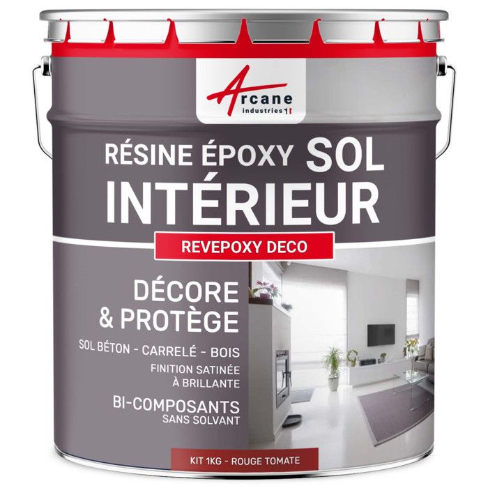 PEINTURE EPOXY SOL - REVEPOXY DECO - 1 kg (jusqu'à 5 m² en 2 couches ...