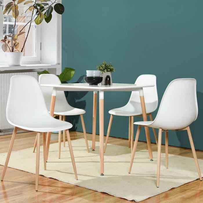 Lot de 4 Chaises Salle à Manger,Style Scandinave,Plastique Nordique
