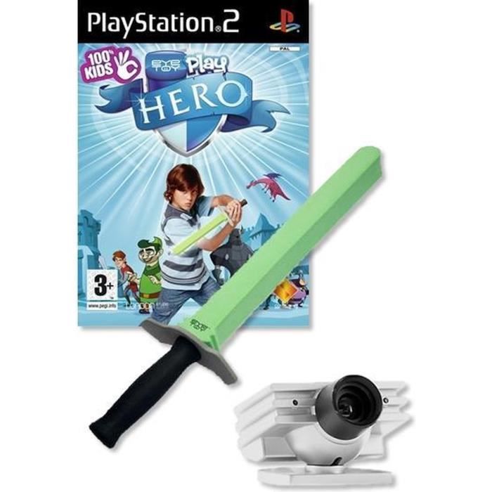 Jeu Eyetoy Play Hero + Épée + Caméra Sony PlayStation 2 - Action - Bundle - Français