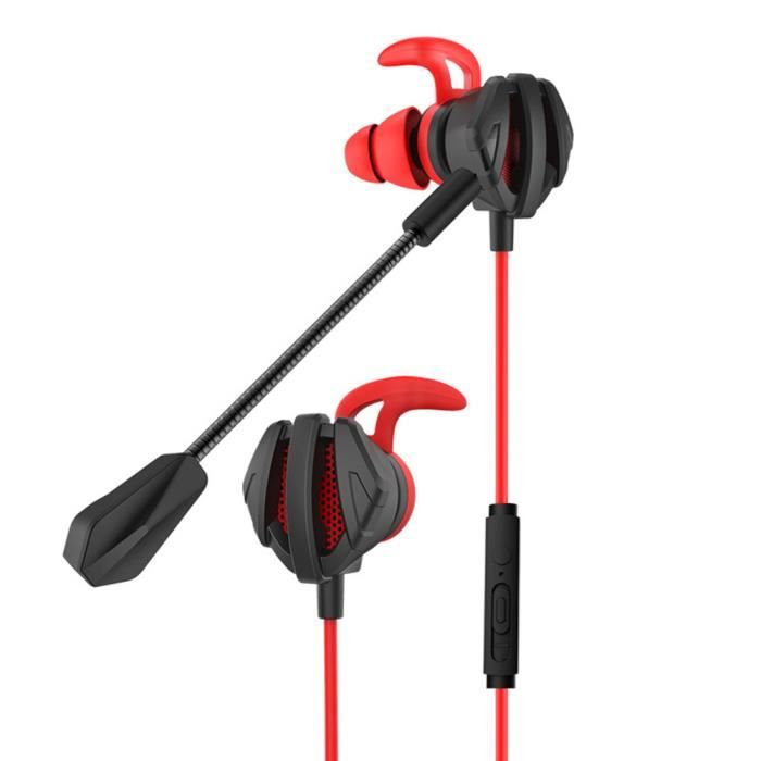 Casque gamer écouteur de jeux basse profonde avec microphone, rouge -  Cdiscount Informatique