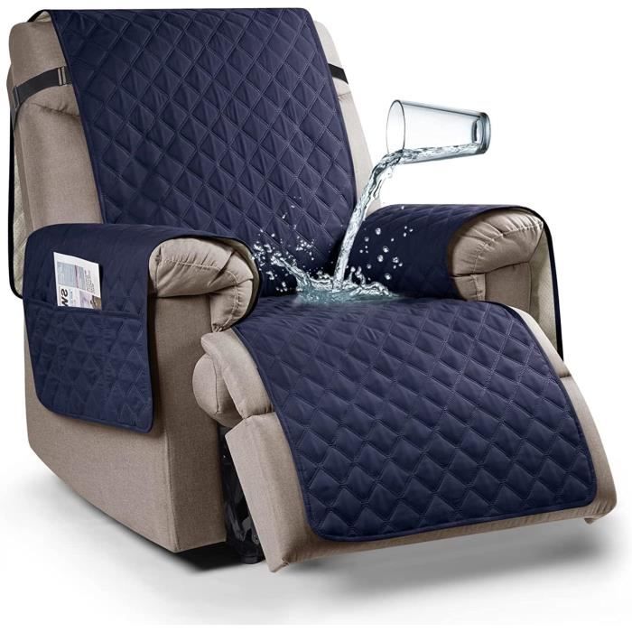 Highdi Housse De Fauteuil Relax Imperméable Extensible, Couleur Unie Housse De Canapé Antidérapante Avec Poche Latérale, Protege De Meubles Lavable Pour Fauteuil Inclinable (Chameau,3 Places