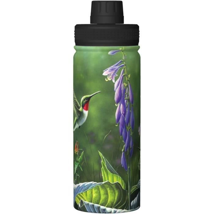 Bouteille D'Eau Isotherme Réutilisable Avec Imprimé Colibri Papillon