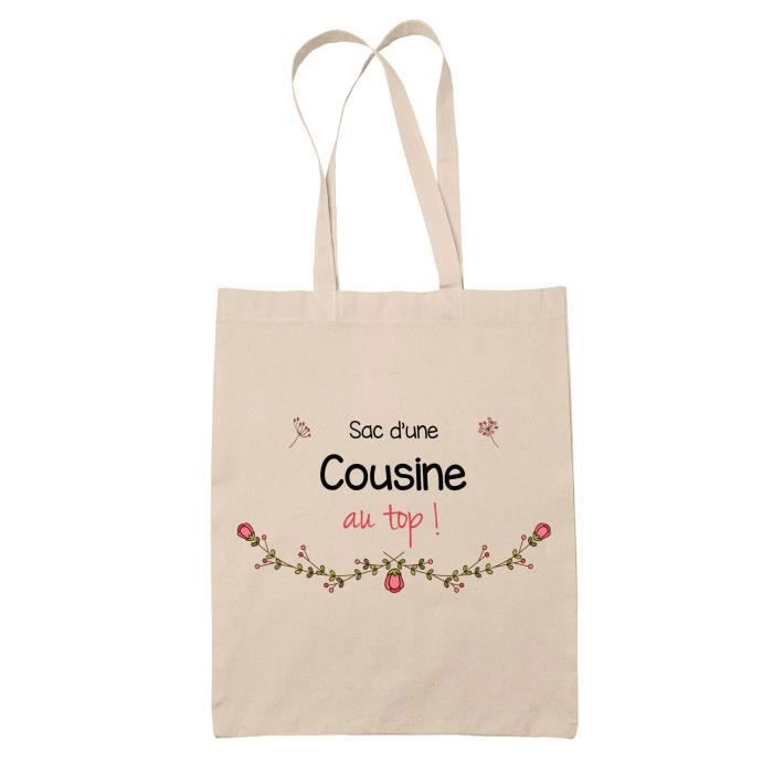 Tote Bag Cousine au Top Idée Cadeau Anniversaire Noël Famille Sac