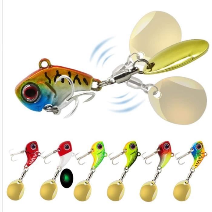 5 pièces cuillères leurres de pêche durs hameçons aigus