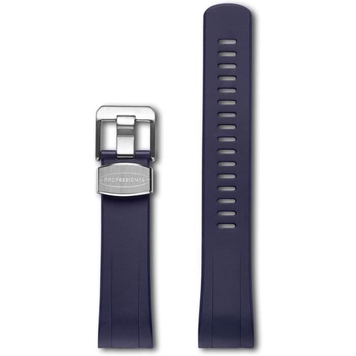 Bracelet Caoutchouc Silicone 21mm Pour Tissot T-RACE T048 - Noir Orange - Boucle Déployante