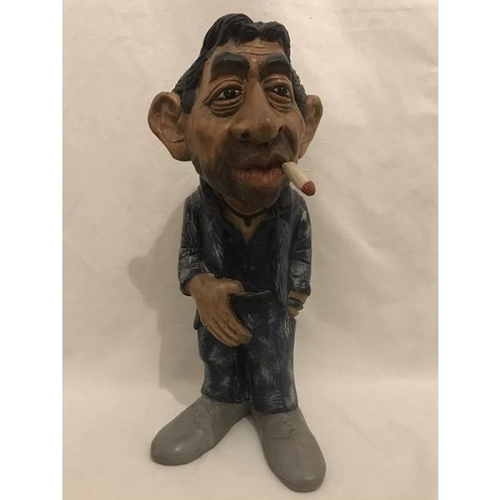Representation Serge Gainsbourg En Bois D Acacia Hauteur 52 Cm Largeur 23 Cm Cdiscount Maison