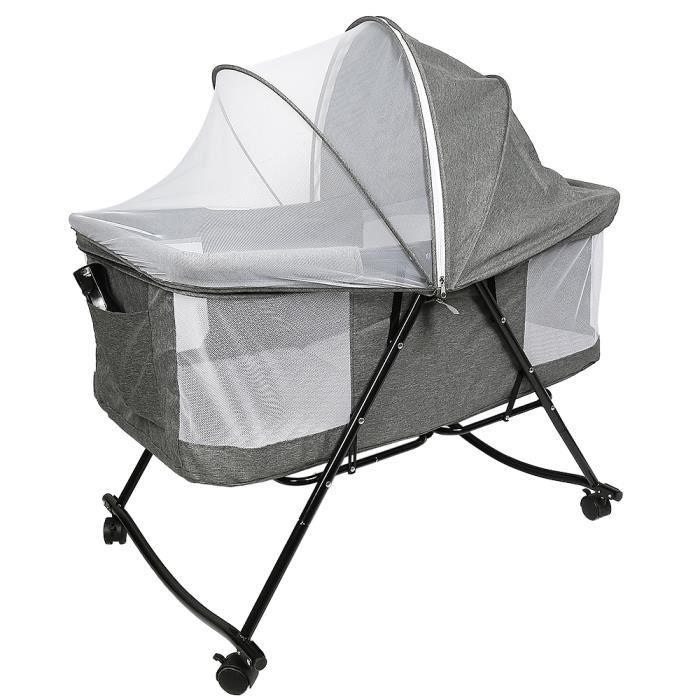 Berceau Portable pour bébé SBBH211, Balançoire berceau, canopy avec  moustiquaire, Panier de rangement