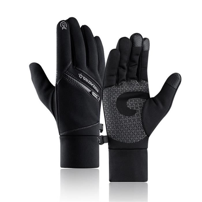 IParaAiluRy Gants Hiver Tactiles Homme – Écran Tactile, Cuir Paume, Polaire Chaude, Anti-Vent, Vélo, Rando, Course