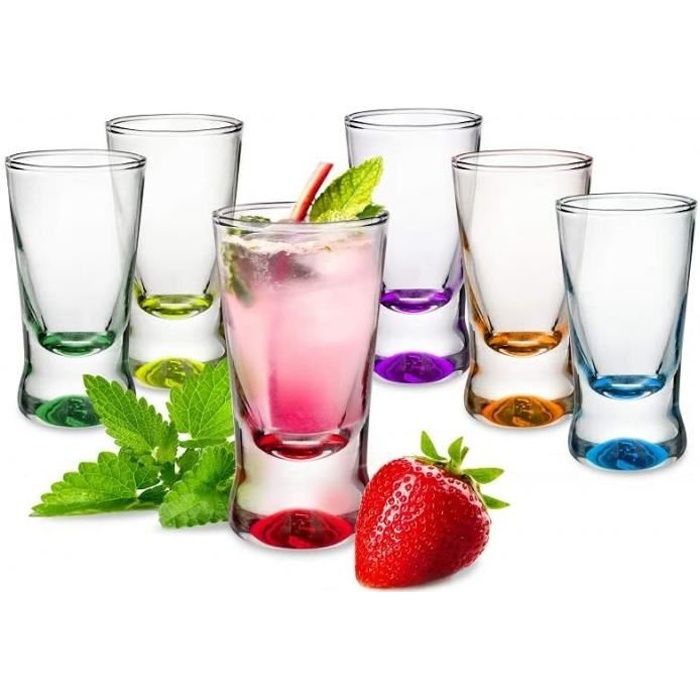 Lot De 8 Verres à Shot Avec Pied - 50ml Cristal Sculpté - Pour Tequila, Liqueurs, Cocktails