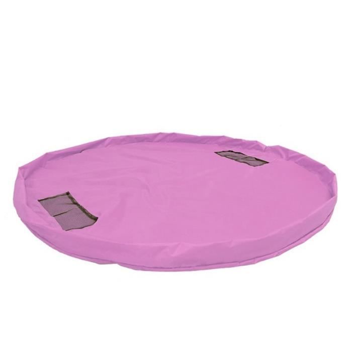 150cm 2-en-1 Sac de Rangement de Jouet Tapis de Jeu Portable Rose