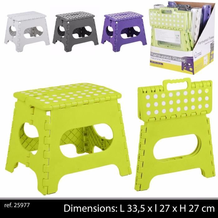COULEUR VIOLET : MARCHE PIED ESCABEAU TABOURET SIEGE PLIANT PORTABLE PLIABLE MARCHEPIED CAMPING COMPACT
