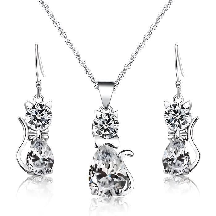 Parure Bijoux - Femme/Enfant - Coeur - évidé - Microserti - Cristal
