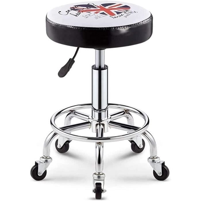 WEYETabouret de Bureau Rond à roulettes Tabourets roulants avec Roues