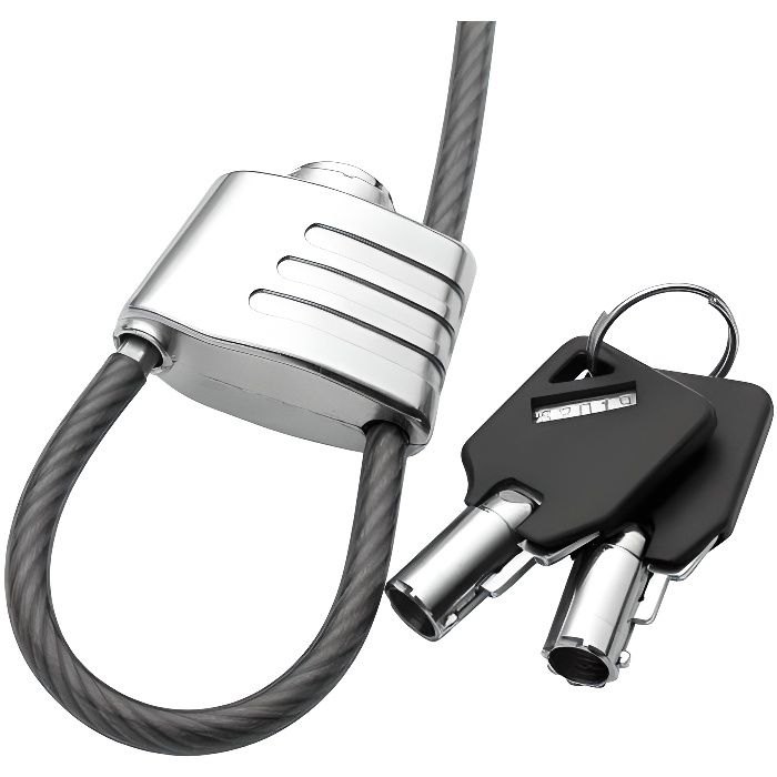 Antivol Vélo Python Câble 80cm - Cadenas à Clé, Gaine PVC, Diamètre 18mm, Acier Inox