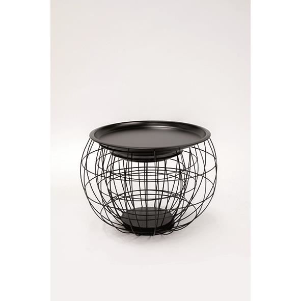 table d'appoint - intempora - ronde - métal - noir - contemporain - design