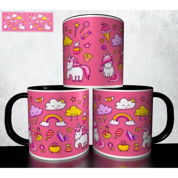 Mignon Tasse De Café De Cheval Licorne De Dessin Animé Illustration