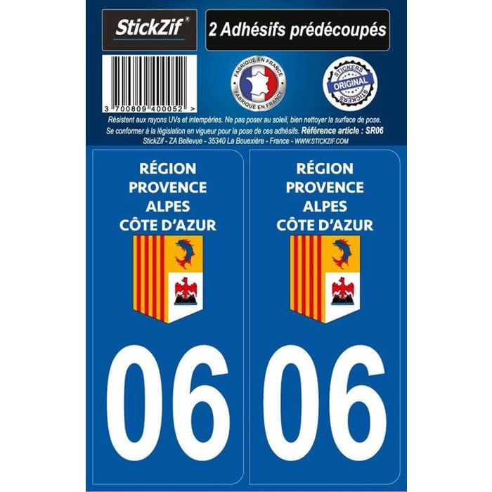 STICKZIF 2 Autocollants Région Département 06 SR06 - Achat / Vente ...