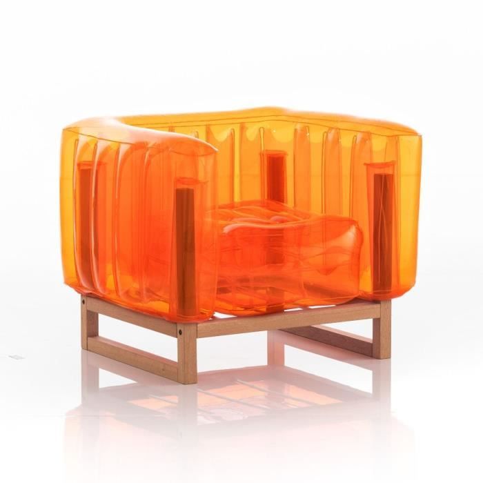 fauteuil eko cadre bois cristal orange mojow - fauteuil contemporain - design - marque mojow