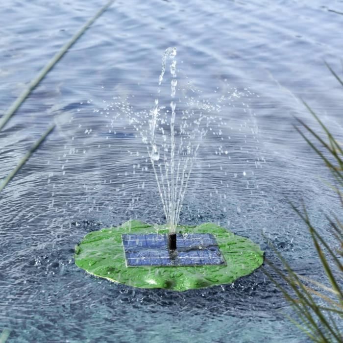 Pompe de fontaine solaire flottante - HI - Feuille de lotus - Electrique - Vert - Fontaine sculpture/statut