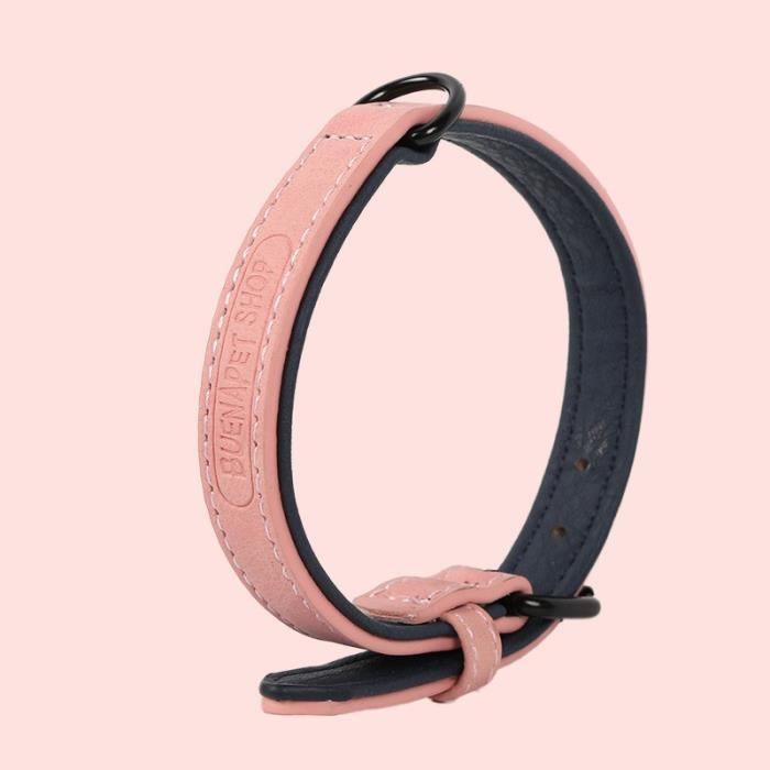 Rose 55cm -Collier en cuir PU pour chien, chiot, petit gabarit 