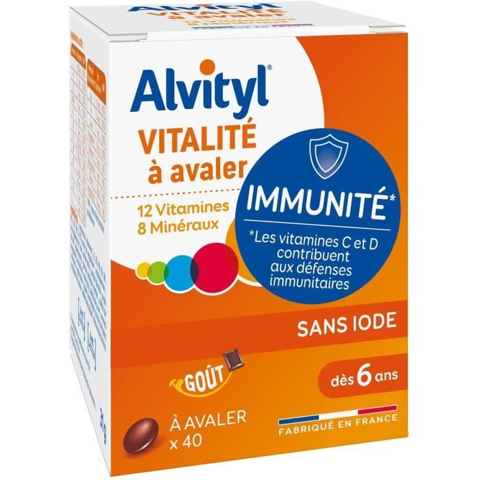 Alvityl - Comprimés Vitalité - 12 vitamines et 8 minéraux - Dès 6