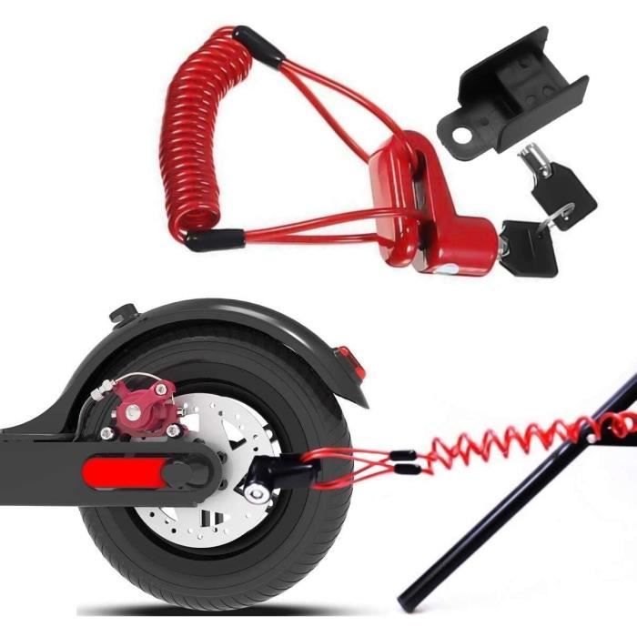 Master Lock Cadenas Antivol Bloque disque de frein pour  moto/scooter/2-roues, antivol avec corde de rappel