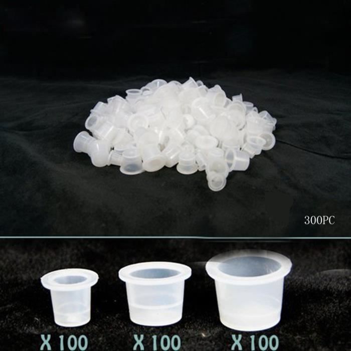 100 Gobelets à Encre Pour Tatouage - Cups Transparents Jetables - Fournitures Tatoueur Professionnel