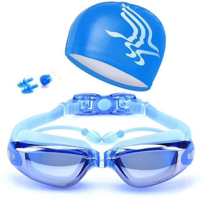 buée Lunettes de Natation réglables Accessoires de Piscine de Plage Lunettes en Silicone pour Adultes Argent ABOOFAN UV Block Lunettes de Natation Anti