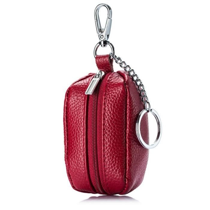 Porte Clé Cuir Bande Rouge main image 1
