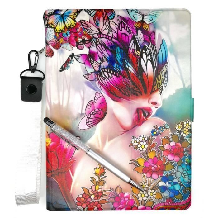 7 inch Support Cover Case pour Haehne Tablet PC 7 inch Support Cover Support Cover Etui fin et pliable pour Tablette Haehne Tablet PC Durable synthétique cuir PU 360 couverture Case Roatating Tablet Cover Case PC Noir avec 4 ressorts p 