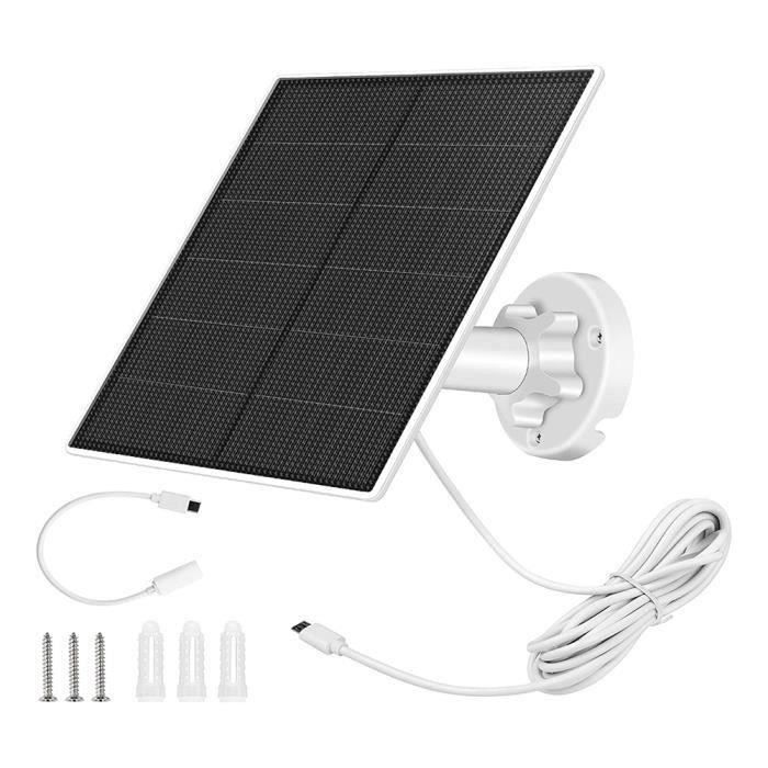 Panneau Solaire 5W Pour Caméra De Chasse Connexion USB-C Longueur 3 Mètres